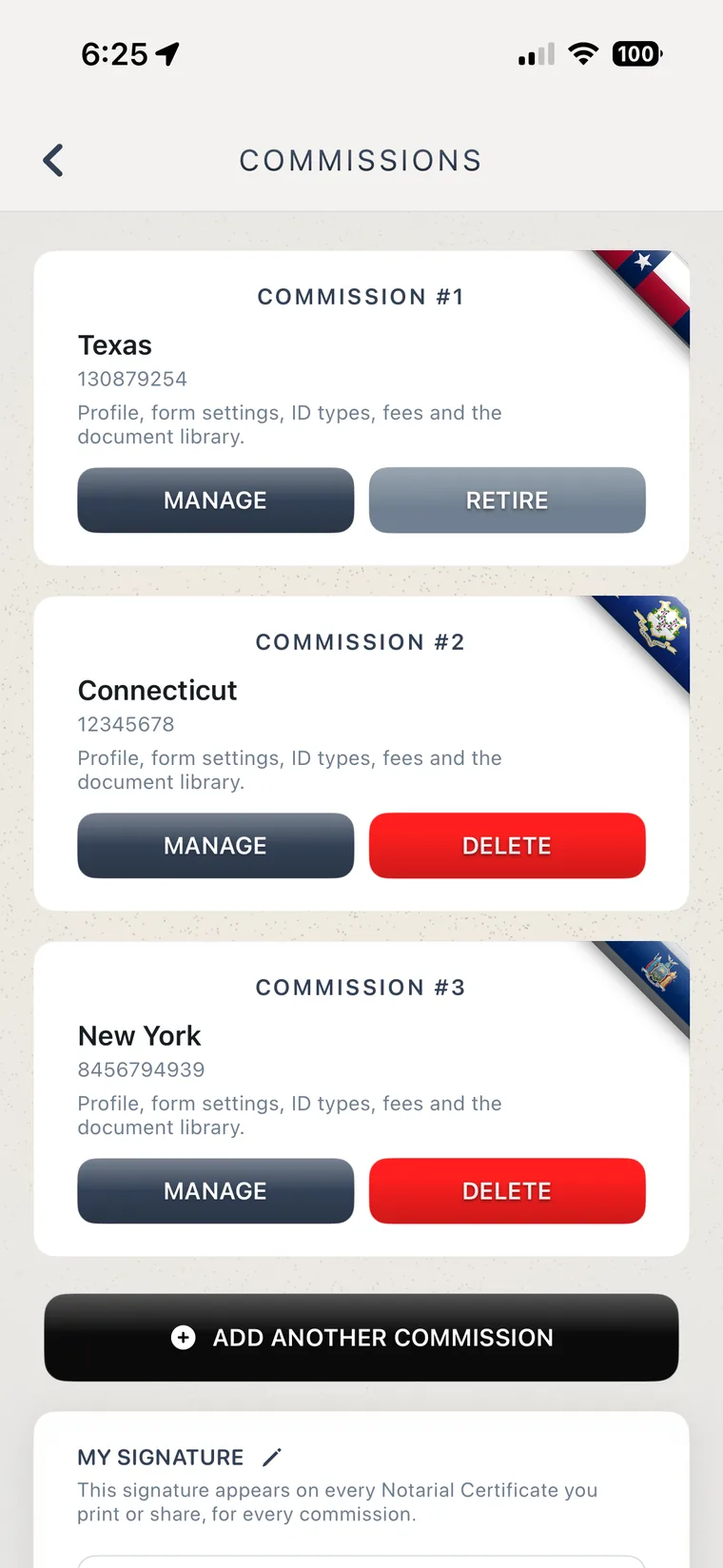 Multi-State Ready in My Notary Book on iPhone