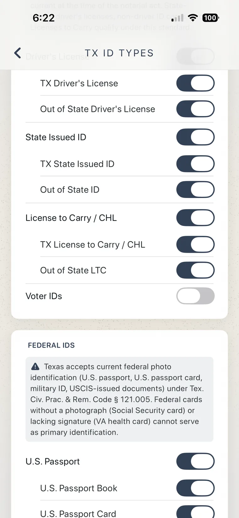Your State&rsquo;s Rules, Built In in My Notary Book on iPhone